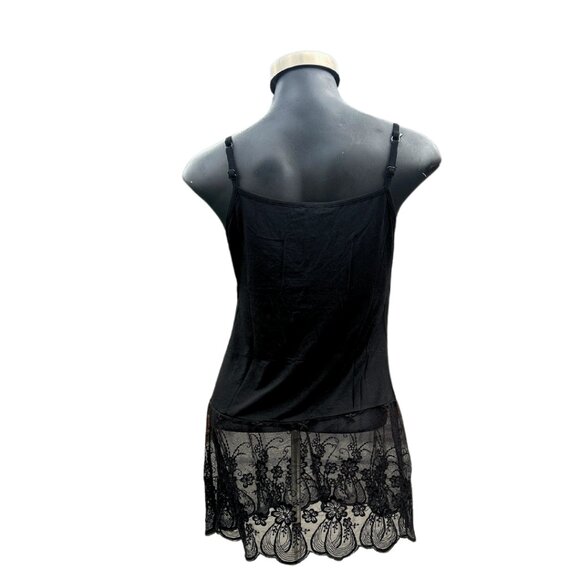 Black Lace Tank Top Extender with Built in Shelf Bra TANK-EXT-BLACK - Picture 3 of 7